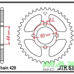 JT Bagk?dehjul - JTR832.50 FS1 - DX50 Kampanjpris