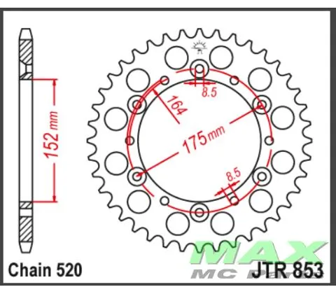 Billigare JT Bagk?dehjul - JTR853.50 STEEL