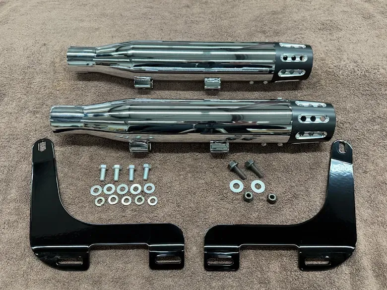 Black Tip Exhaust Kit Road King Light Snabb frakt