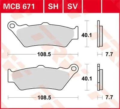 BRAKE PAD TRW MCB671 Erbjudandepris