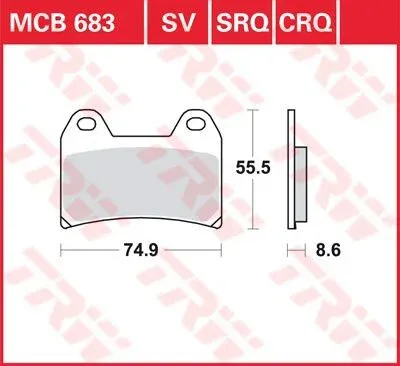 BRAKE PAD TRW MCB683 Expressleverans
