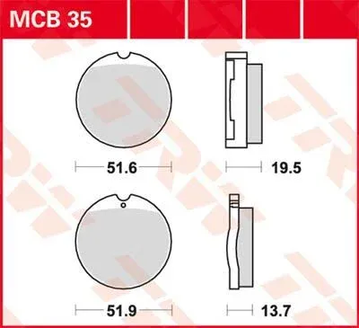 BRAKE PAD TRW MCB35 Rea