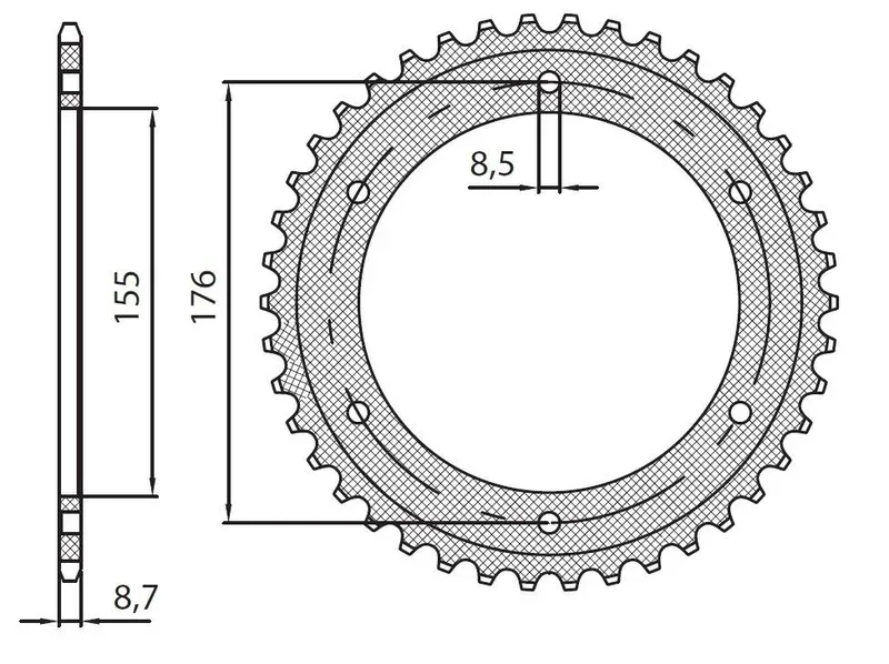 REAR SPROCKET 530 43T ERG Utf?rs?ljning