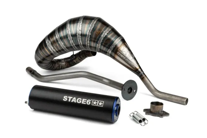 Avgassystem Stage6 80 - 90 Derbi bl? / svart risneds?ttning