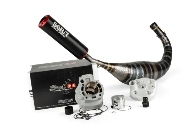 Premium Tuning Kit cylinder + avgassystem 77cc Stage6 BigRacing Minarelli AM6 r?d