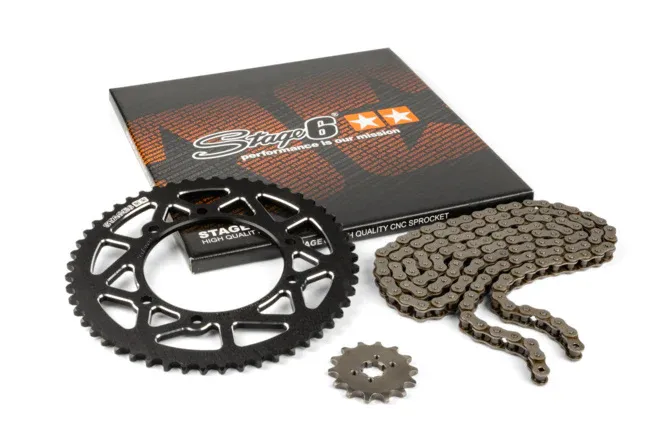 Sista chansen Kedjesats 13x53 - 420 Stage6 aluminium CNC svart Derbi Senda X-treme